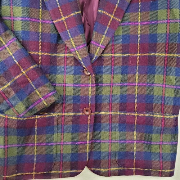 Vintage 90s Pendleton Plus Size 2X Womens Wool Plaid Blazer USA Deadstock New - Picture 2 of 11